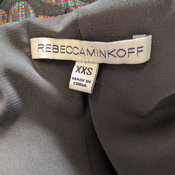 Rebecca Minkoff IridescentMotto Black Fabric Jacket In Size XXS